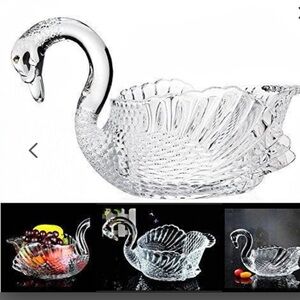 Crystal Swan Serving Bowl Centerpiece For Home,Office,Wedding Decor